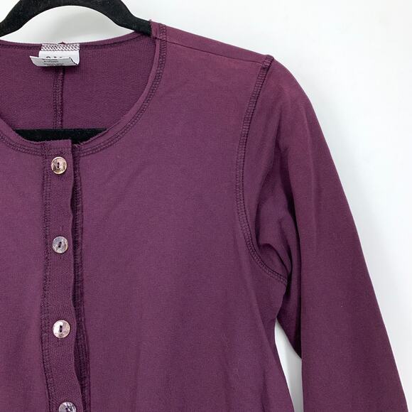 CMC By Color Me Cotton Button Front Shirt Womens Oversized XS Purple Swing Style - Picture 3 of 6